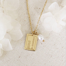 Load image into Gallery viewer, Parable of the Pearl of Great Price Necklace, Matt 13:45-46: Yellow Gold