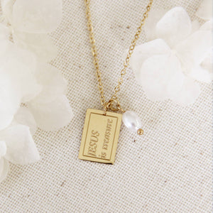 Parable of the Pearl of Great Price Necklace, Matt 13:45-46: Yellow Gold