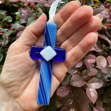 Load image into Gallery viewer, Dad Gift USA Handmade Glass Cross Christian Gift 4414