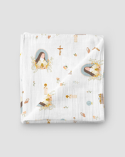 Load image into Gallery viewer, Catholic Muslin Swaddle Baby Blanket: Our Lady of Guadalupe