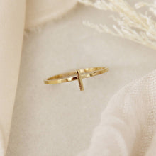 Load image into Gallery viewer, Dainty Cross Ring: Yellow Gold / 5