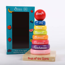 Load image into Gallery viewer, Puzzle Wood Stackable Rings Fruit Of The Spirit: Multicolored / Wood