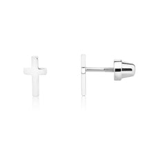 Load image into Gallery viewer, Sterling Silver Cross Earrings for Baptism or Communion Gift