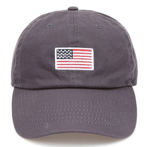 American Flag Patched Cotton Baseball Cap: ROYAL BLUE / ONE SIZE
