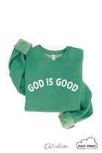 Load image into Gallery viewer, GOD IS GOOD PUFF Graphic Sweatshirt: TAN / L