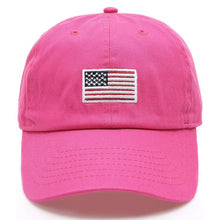 Load image into Gallery viewer, American Flag Patched Cotton Baseball Cap: ROYAL BLUE / ONE SIZE