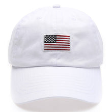 Load image into Gallery viewer, American Flag Patched Cotton Baseball Cap: ROYAL BLUE / ONE SIZE