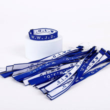 Load image into Gallery viewer, WWJD Woven Bracelet, Royal Blue