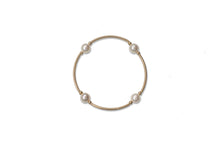 Load image into Gallery viewer, 8mm White Blessing Bracelet with Gold Filled Tubes: S