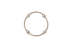 8mm White Blessing Bracelet with Gold Filled Tubes: S