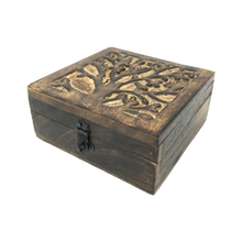 Load image into Gallery viewer, Hand-Carved Wood "Tree of Life" Hinged BOX ONLY Family Gift