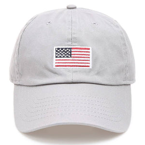 American Flag Patched Cotton Baseball Cap: ROYAL BLUE / ONE SIZE
