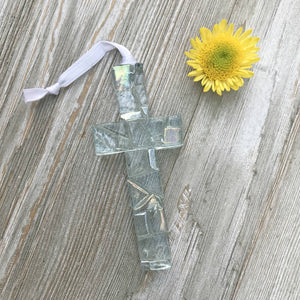 Irish Baby Gift Blessing Card & Mosaic Glass Cross USA 4499
