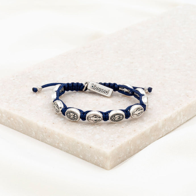 Miraculous Mary Blessing - Navy/Silver