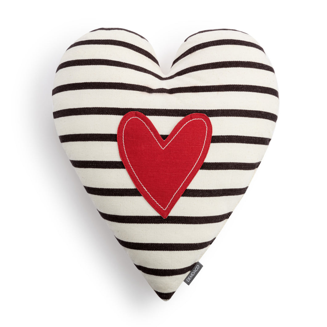 Red Heart and Stripes Heart Pocket Pillow