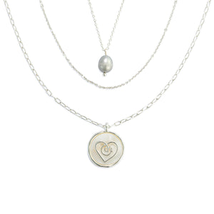 Grateful Heart Mother of Pearl Necklace