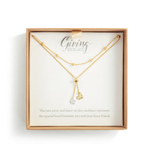 Load image into Gallery viewer, Lariat Charm Necklace - Paw Print and Heart