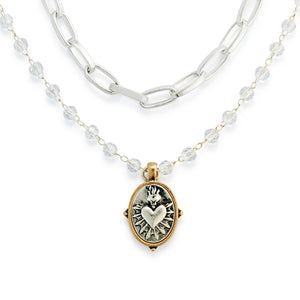 Sacred Heart Necklace - Silver