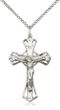 Load image into Gallery viewer, Sterling Silver Crucifix Necklace - 18&quot; Sterling Silver Chain
