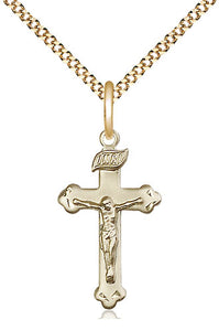 14kt Gold Filled Crucifix Necklace - 18" Gold Plated Chain