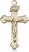 Load image into Gallery viewer, 14kt Gold Filled Crucifix Necklace - 18&quot; Gold Plated Chain