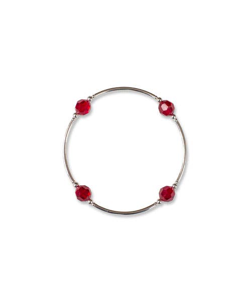 8mm Garnet Red Crystal Blessing Bracelet - January: S