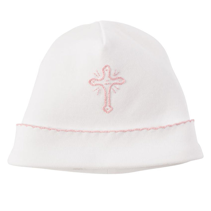 Pink French Knot Cross Cap