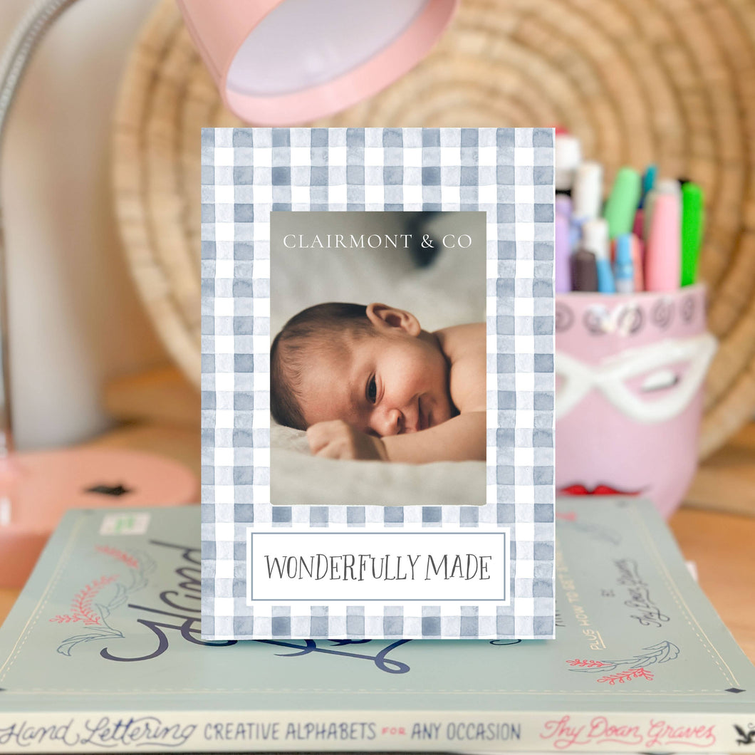Wonderfully Made Picture Frame, Watercolor Check Mini Frame
