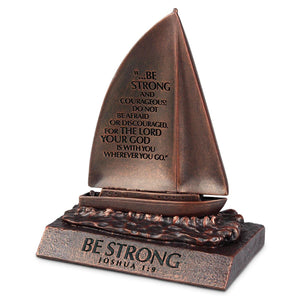 Be Strong Bronze Desktop Sailboat