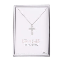 Load image into Gallery viewer, May Love and Faith Be Your Guide 15&quot;L Cross Necklace