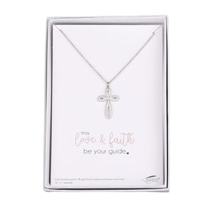 May Love and Faith Be Your Guide 15"L Cross Necklace