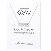 Load image into Gallery viewer, God is Greater Bar Necklace