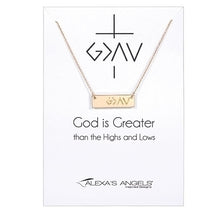 Load image into Gallery viewer, God is Greater Bar Necklace