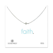 Load image into Gallery viewer, Faith Small Sideways Cross Necklace