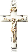Load image into Gallery viewer, 2-Tone Sterling Silver Crucifix Necklace - 20&quot; Chain