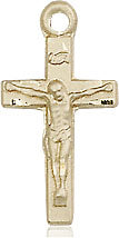 Load image into Gallery viewer, 12kt Gold Filled Crucifix Necklace - 18&quot; Gold Plated Chain