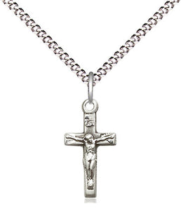Sterling Silver Crucifix Necklace- 16" Chain