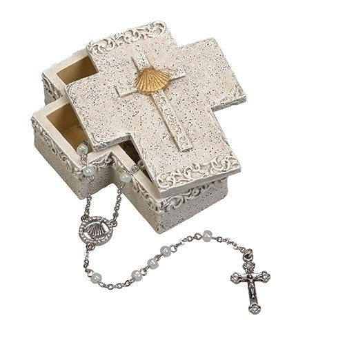 Baptism Cross Keepsake Box