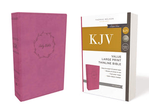 KJV, Value Thinline Bible, Large Print, Leathersoft, Pink, Red Letter, Comfort Print: Holy Bible, King James Version