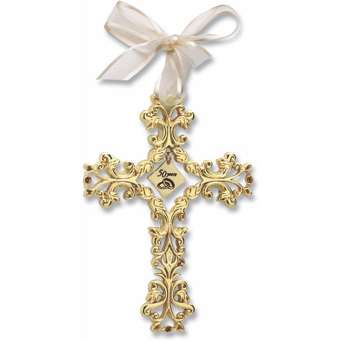 50th Anniversary Gold Filigree Cross