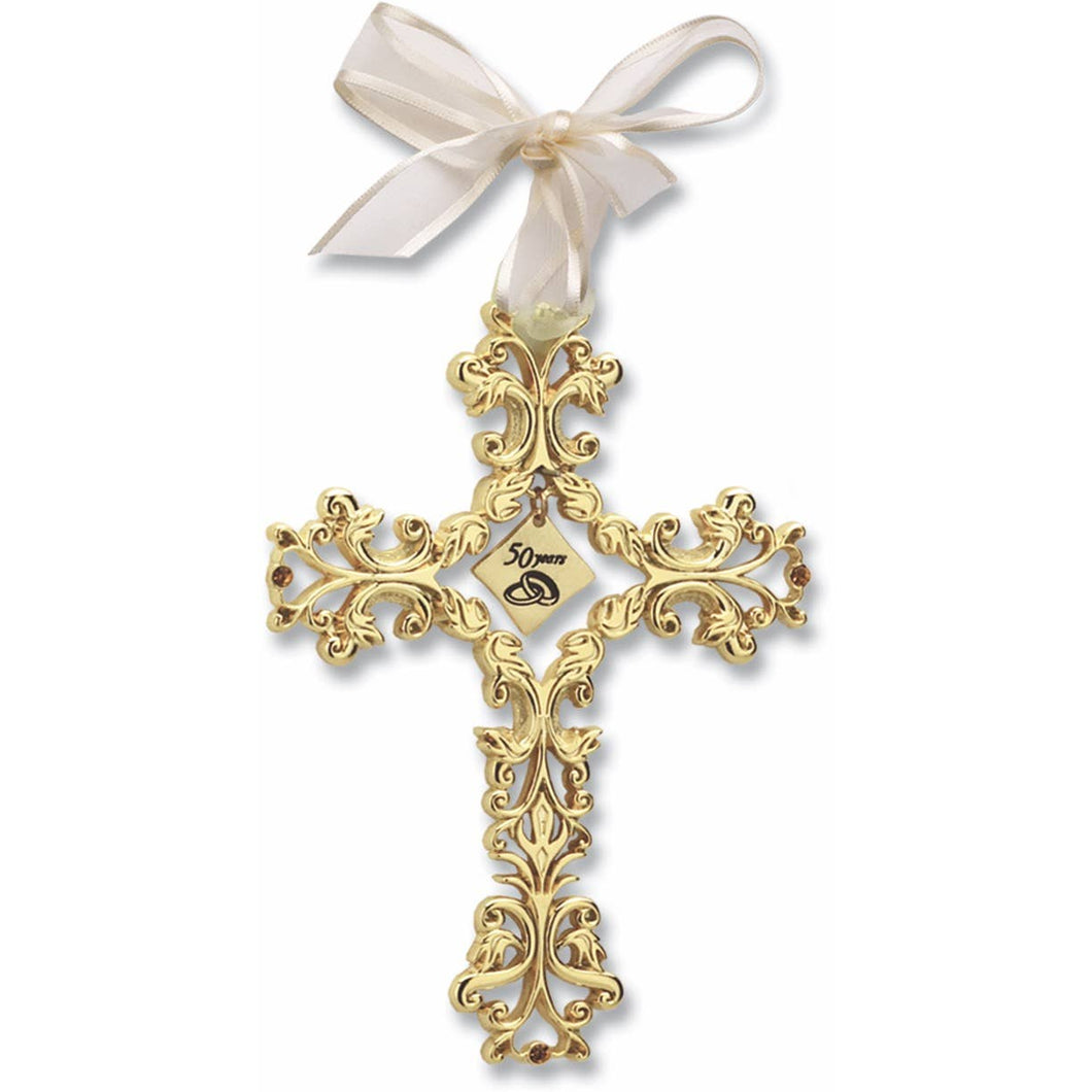 50th Anniversary Gold Filigree Cross
