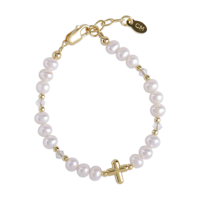 Eve - Gold Plated Cross Baby & Kids Baptism Bracelet