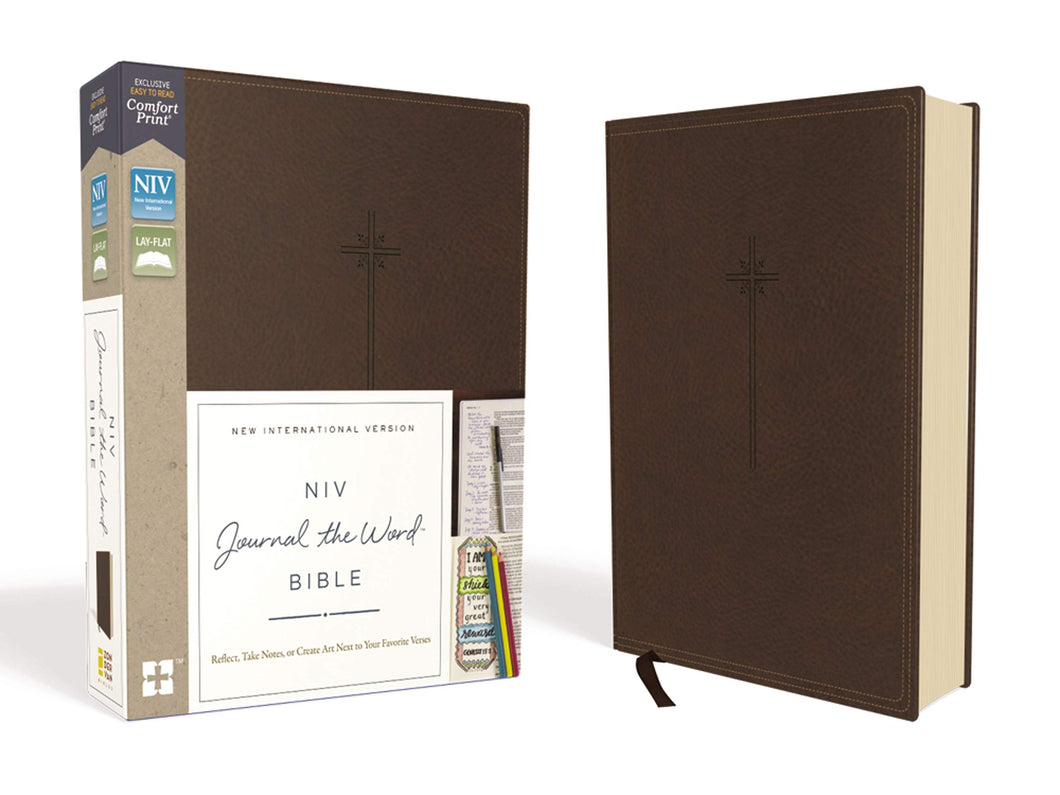 NIV Journal the Word Bible - Leathersoft, Brown, Red Letter Edition, Comfort Print