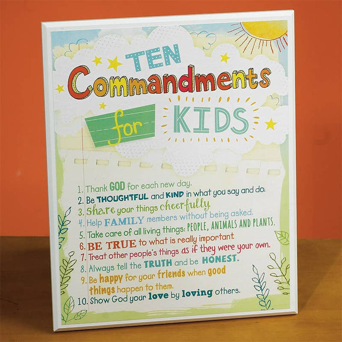 Child's 10 Commandments Plaque