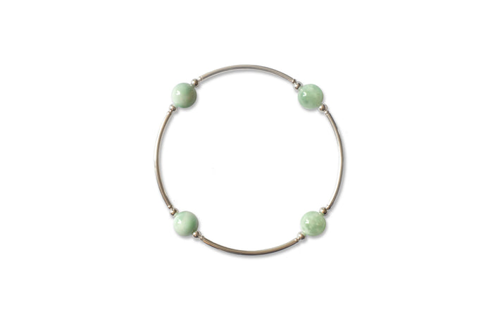 8mm Green Angelite Blessing Bracelet: S