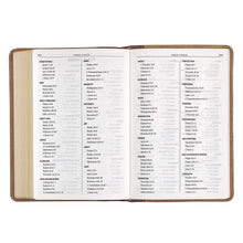 Load image into Gallery viewer, KJV Holy Bible, Compact Bible - Two-Tone Brown Faux Leather Bible w/Ribbon Marker, Red Letter Edition, King James Version