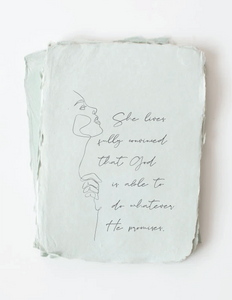 "She Lives Convinced God..." Religious Greeting Card