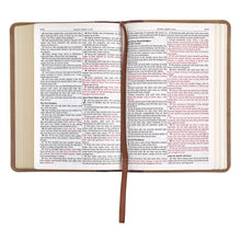 Load image into Gallery viewer, KJV Holy Bible, Compact Bible - Two-Tone Brown Faux Leather Bible w/Ribbon Marker, Red Letter Edition, King James Version