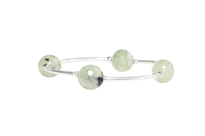 12mm Faceted Prehnite Blessing Bracelet