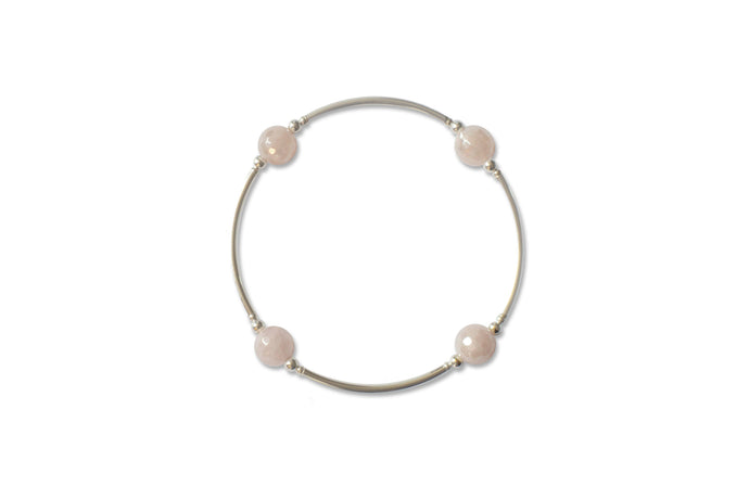 8mm Faceted Mystic Rose Quartz Blessing Bracelet: S